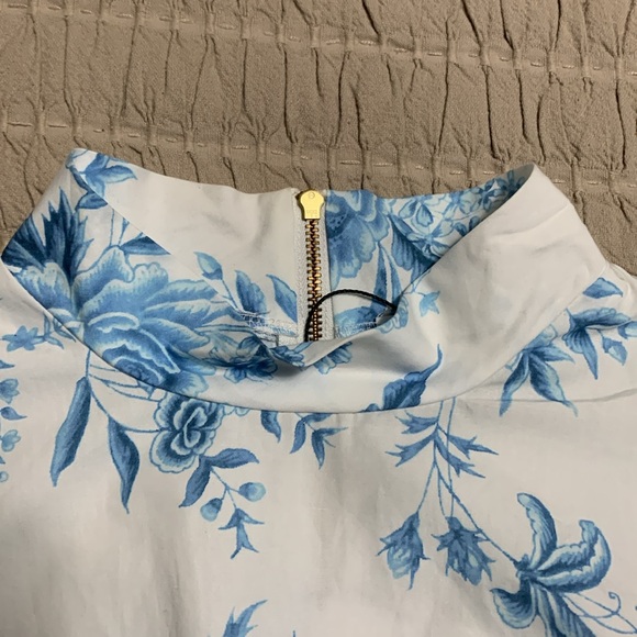 Closet Women’s Fairy Core Handkerchief Point Hem SZ 10 Dress Floral Blue/White - Picture 4 of 16